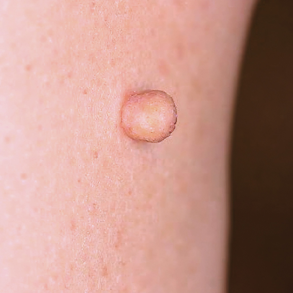 Nahaufnahme eines gutartigen Auswuchses - Fibrom