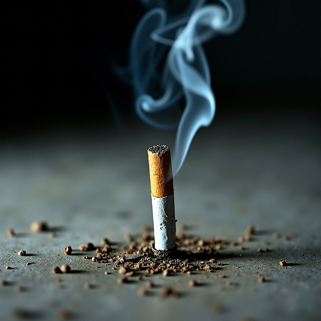 halb gerauchte Zigarette ist ausgedrückt